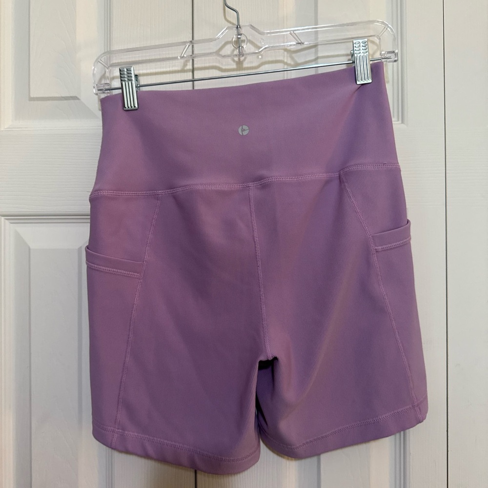 Women's Purple High-Waisted Biker Shorts
